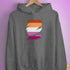 Lesbian Pride Flag Ripped Reveal Hoodie - Grey Heather